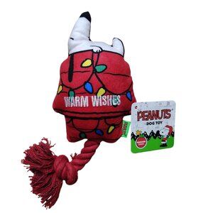 Peanuts Snoopy Christmas Dog Chew Doghouse Rope Toy